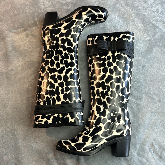 🎯Kate Spade New York Randi Too Rain Boots Animal Print Size 6 - Picture 3 of 11